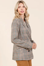 Mittoshop Plaid Double Breasted Relaxed Fit Blazer Woman Outerwear