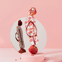 Fruit Print Summer Toe Post Slippers Wine Red