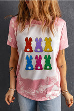 Rabbit Round Neck Short Sleeve T-Shirt Blush Pink