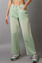 POL Embellishments Gradient Wide Leg Pants Light Green