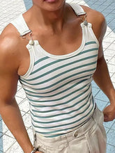 Men's Striped Wide Strap Tank Air Force Blue Mens Tops