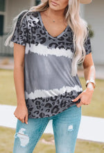 Leopard V-Neck Tee Shirt Woman T Shirts