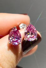 2 Carat Teardrop Moissanite Platinum-Plated Stud Earrings Pink One Size Earrings