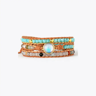 Opal Beaded Layered Bracelet Multicolor One Size Necklaces