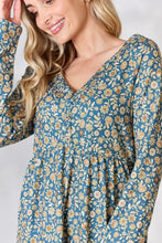 Heimish Full Size Floral Half Button Long Sleeve Blouse Woman Blouses
