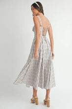 MABLE Floral Print Bustier Back Lace Up Midi Dress Casual Dresses