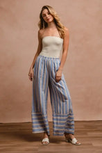 BiBi Striped Wide Leg Pants with Pockets Woman Pants