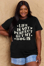 Simply Love Full Size Dog Slogan Graphic Cotton T-Shirt Black
