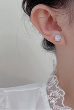 High Quality Natural Moonstone 925 Sterling Silver Stud Earrings Silver One Size