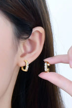 Moissanite 925 Sterling Silver Geometrical Huggie Earrings Earrings