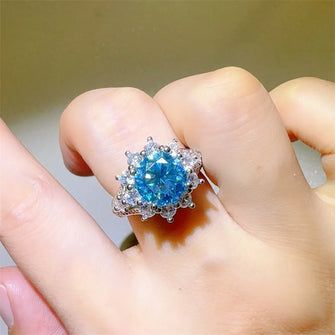 3 Carat Moissanite Zircon 925 Sterling Silver Ring Silver