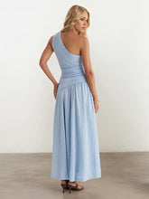 Textured Single Shoulder Dress Casual Dresses