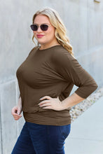 Basic Bae Full Size Round Neck Batwing Sleeve Top Woman Blouses