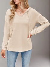 Double Take Drawstring Dropped Shoulder Long Sleeve Hoodie Woman Sweatshirts