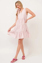 Lime 'N' Chili Striped Sleeveless V-Neck Tiered Dress Casual Dresses