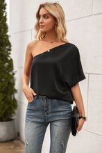 Ivy Lane Single Shoulder Half Sleeve T-Shirt Black