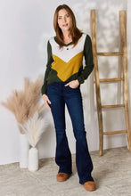 Hailey & Co Full Size Colorblock V-Neck Blouse Woman Blouses