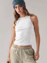 Round Neck Tank White