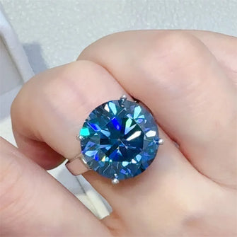10 Carat 925 Sterling Silver Moissanite Ring Silver