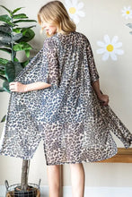 Heimish Full Size Leopard Open Front Cardigan Plus Size Woman Outerwear