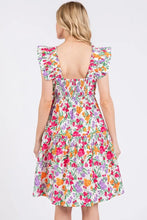 Mittoshop Flower Print Ruffle Shoulder A-line Mini Dress Casual Dresses