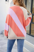 Angel Wings Color Block Ribbed Round Neck Sweater Sweater Pullovers