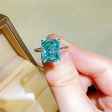 2 Carat 925 Sterling Silver Moissanite Rectangle Shape Ring Rings