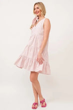 Lime 'N' Chili Striped Sleeveless V-Neck Tiered Dress Casual Dresses