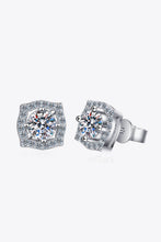 1 Carat Moissanite Geometric Stud Earrings Silver One Size