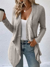 Open Front Long Sleeve Cardigan Mocha Casual Dresses