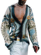 Men's Full Size Collared Neck Long Sleeve Shirt Plus Size