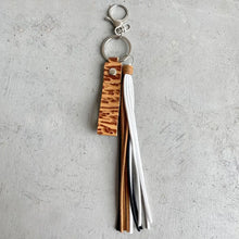 Genuine Leather Tassel Keychain Camel One Size Key Chain