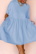 Round Neck Half Sleeve Mini Tee Dress Casual Dresses