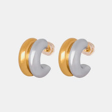 18k gold-plated and titanium steel two-tone chunky hoop earrings