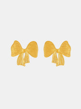 18K Gold Plated Bow Earrings Stainless Steel Jewelry Set