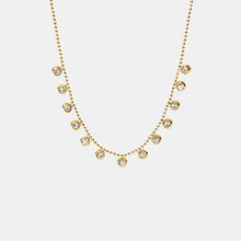 18k gold-plated chain with bezel-set zircon charms