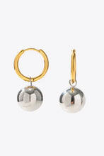 18k gold-plated copper ball drop earrings with silver spheres
