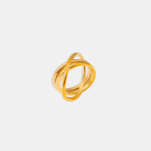18K Gold-Plated Crisscross Ring Fashion Jewelry