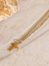 18k gold-plated cross necklace with adjustable extension chain length
