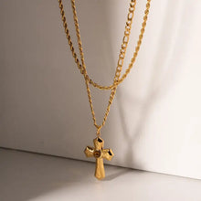 18K Gold Plated Cross Pendant Necklace with Tigers Eye Fashion Jewelry