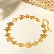 18K gold-plated daisy chain bracelet with lobster clasp and extender chain