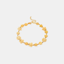 18K gold-plated floral chain anklet with adjustable clasp