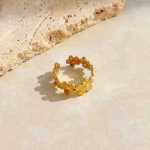 18K Gold-Plated Flower Cluster Ring Fashion Jewelry