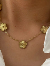 18K Gold Plated Flower Pendant Necklace