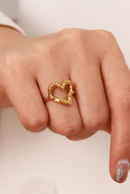 18K Gold Plated Heart-Shaped Ring Gold Rings