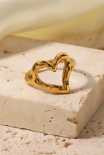 18K Gold Plated Heart-Shaped Ring Rings
