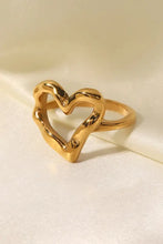 18K Gold Plated Heart-Shaped Ring Rings