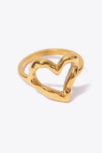 18K Gold Plated Heart-Shaped Ring Rings