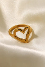 18K Gold Plated Heart-Shaped Ring Rings