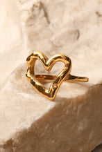 18K Gold Plated Heart-Shaped Ring Rings